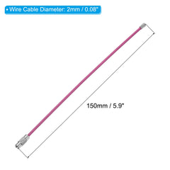 PATIKIL pink wire keychain connector showing quick attachment capability.