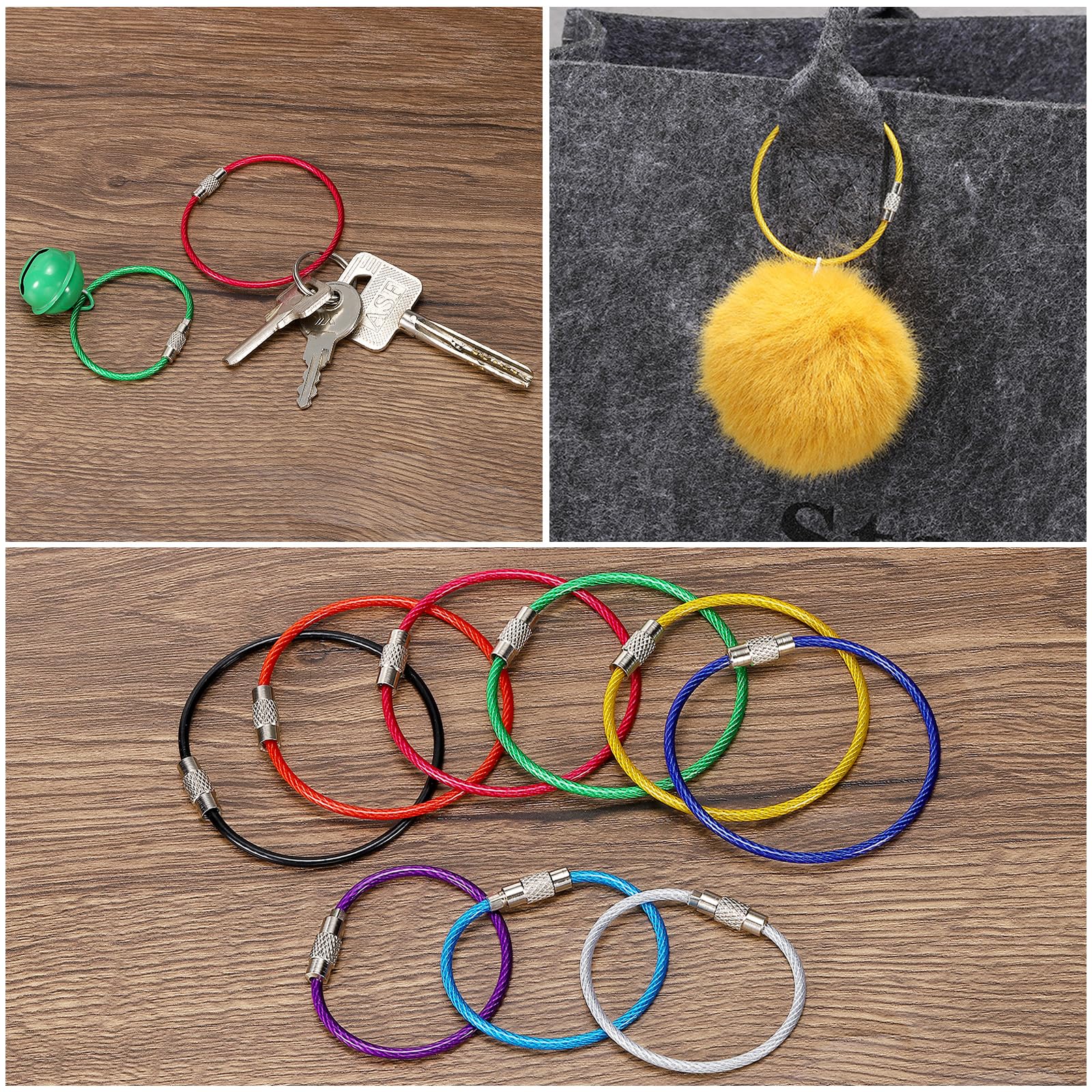 PATIKIL pink wire keychain lightweight and pocket-friendly for hiking.