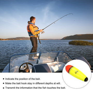 PATIKIL yellow float resting on water improves bite detection.