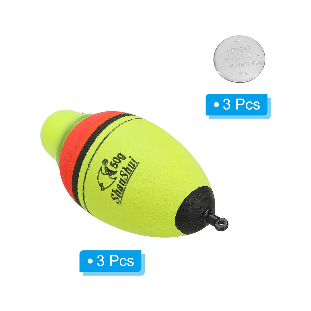 Green LED glow on PATIKIL slip bobber for night fishing