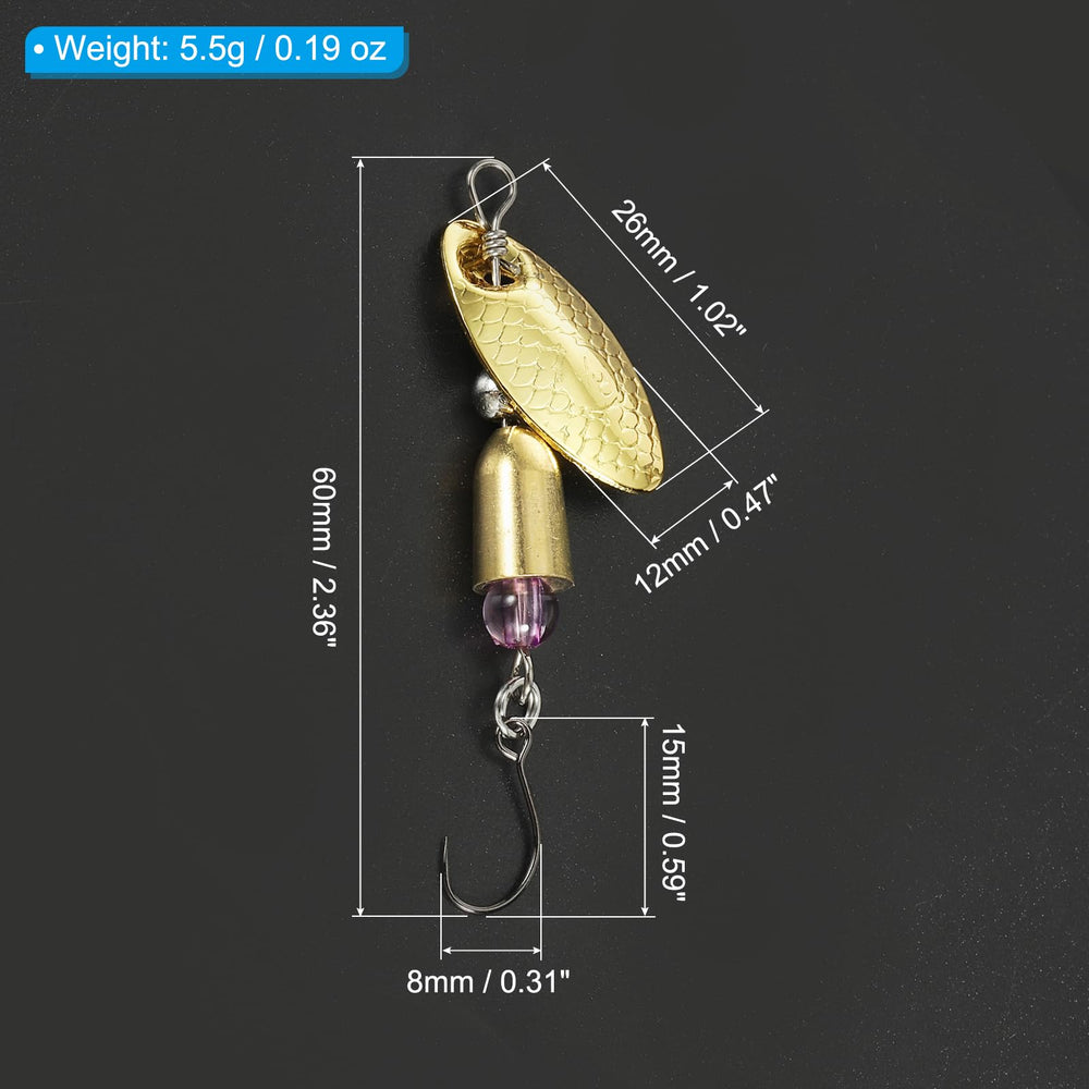Close-up of PATIKIL spinnerbait blade and single hook