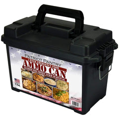 Patriot Pantry 1-week meals in ammo can, ready to boil and simmer in minutes.