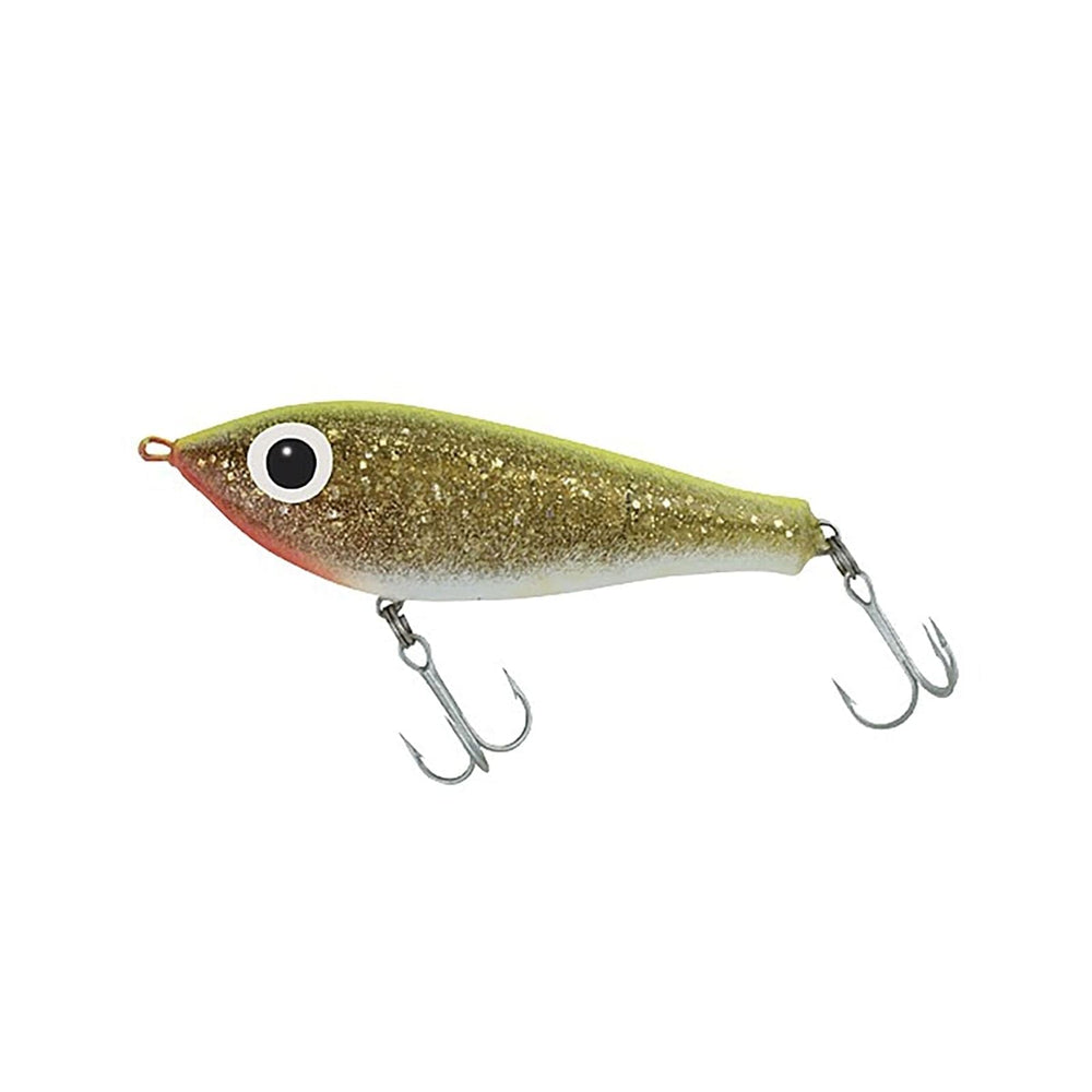Paul Brown's FB91 Fat Boy lure in chartreuse gold for offshore big-game casting