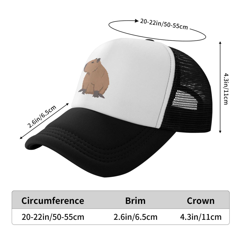 PAUPPY Cute-Capybara hat stitching detail, durable five-panel construction.