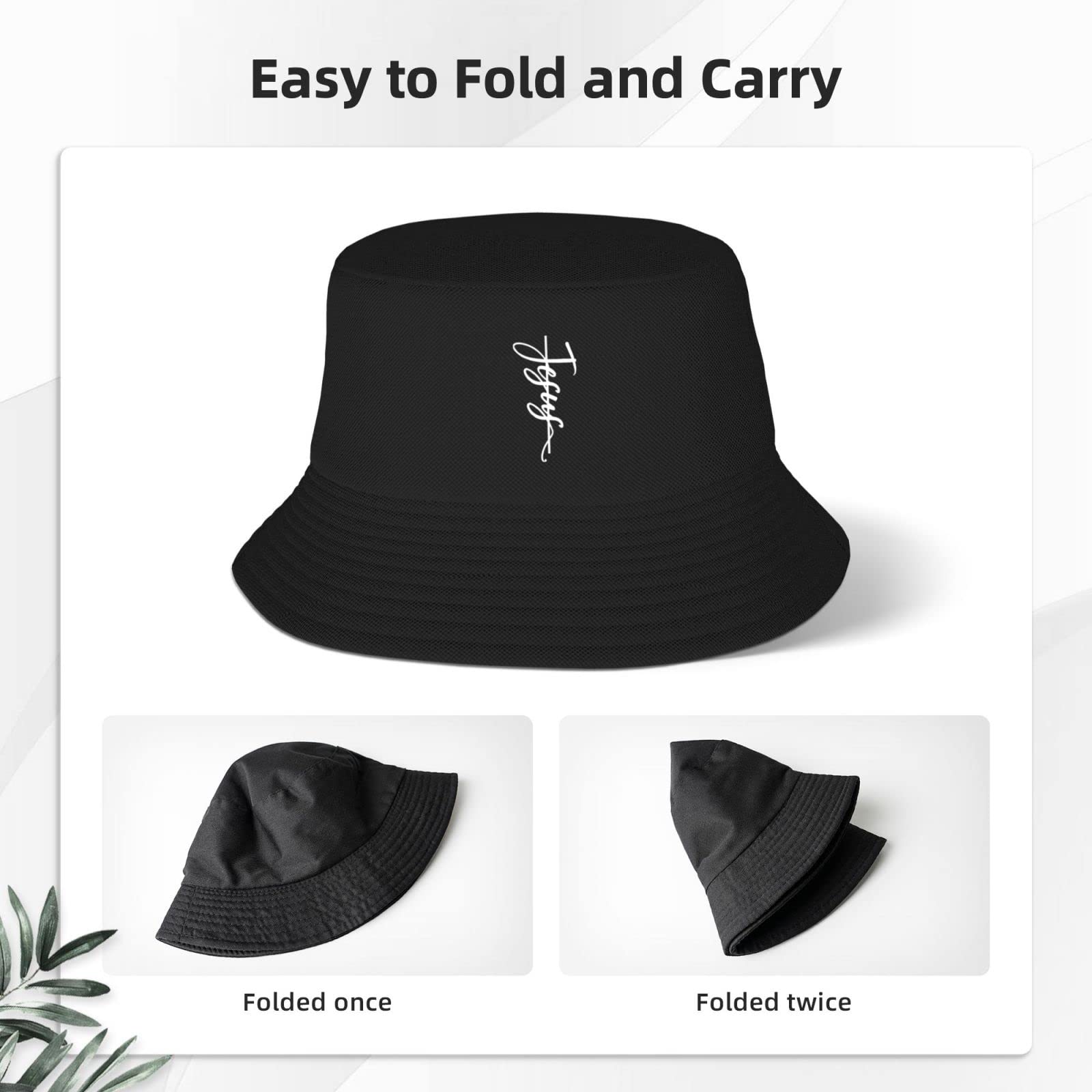 PAUPPY unisex black bucket hat for teens and adults