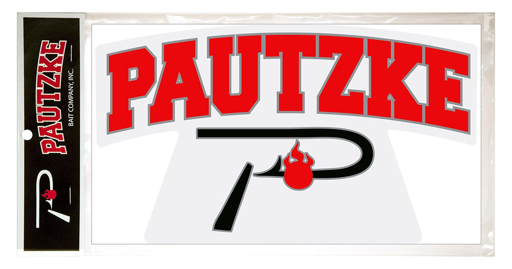 Pautzke Arc Sticker Large on gear; vivid colors highlight brand pride.