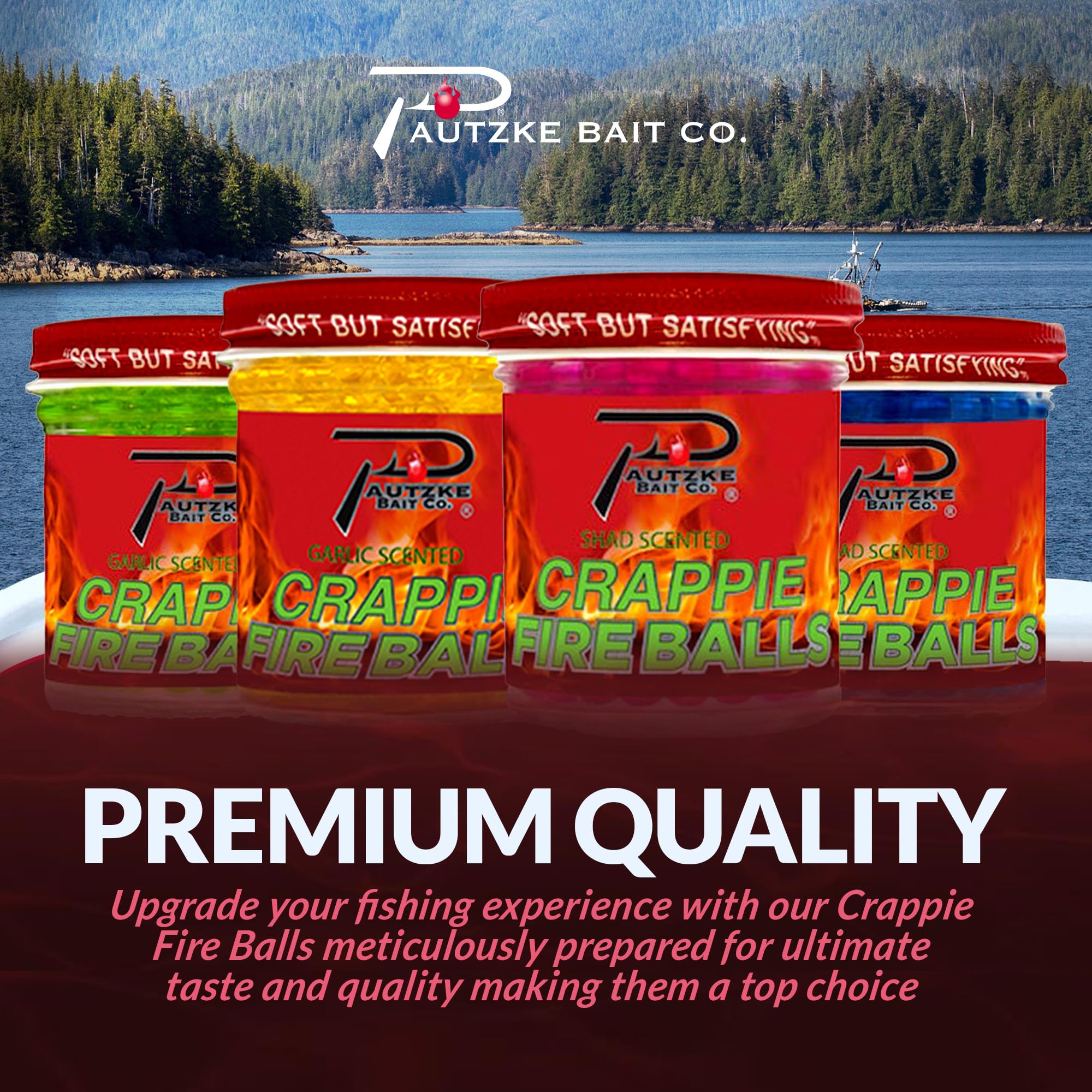Pautzke Crappie Fire Balls biodegradable formula reduces environmental impact.