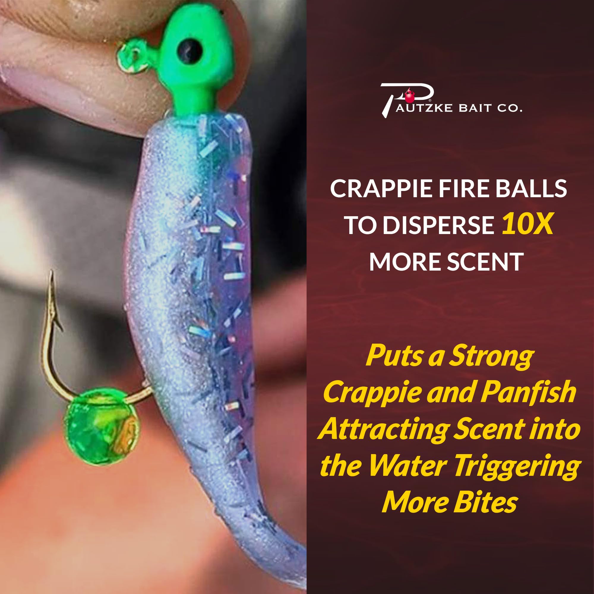 Pautzke Fire Balls on-hook design aids secure stays.