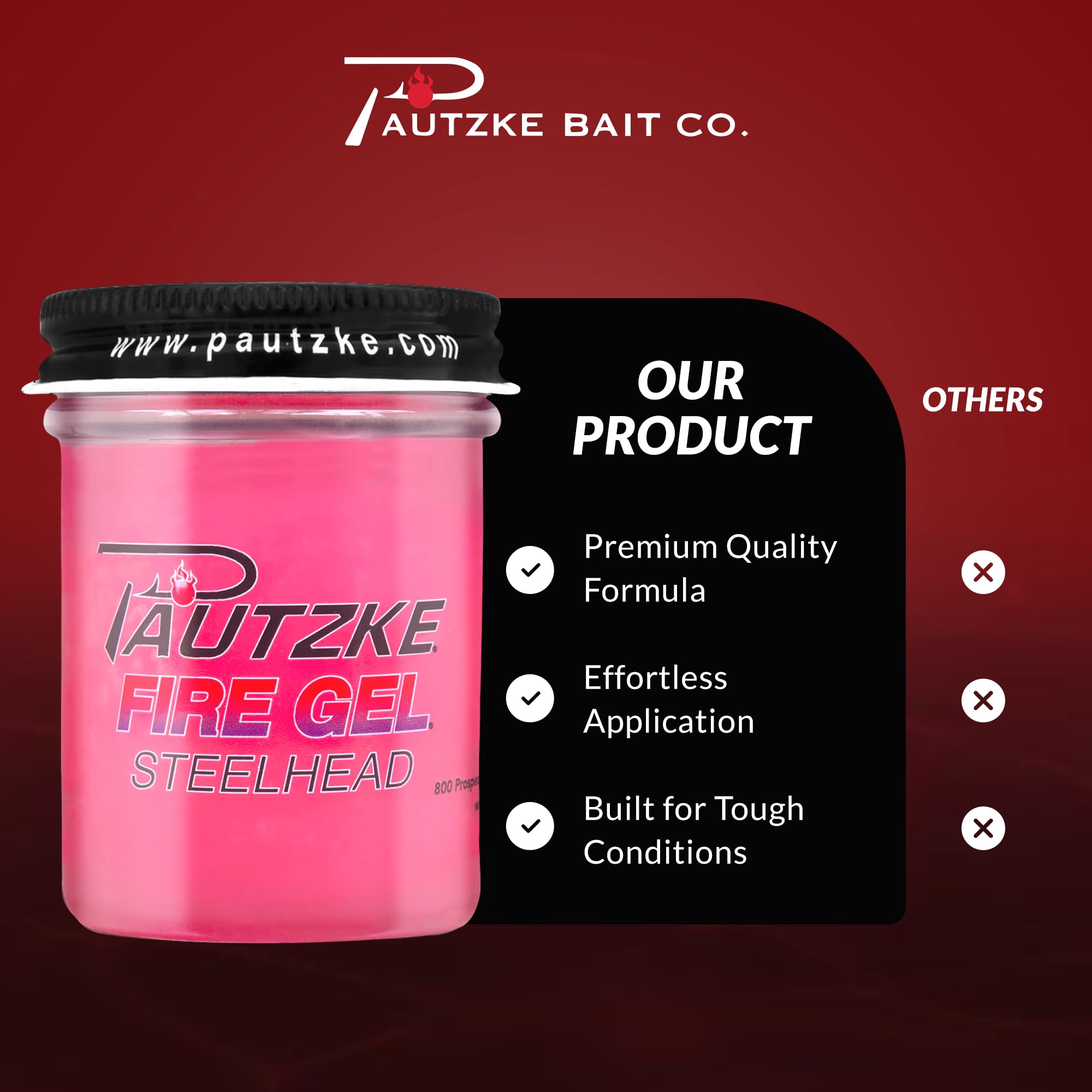 Pautzke Fire Gel Squid Scent attracts salmon, trout, and bass with squid-scented lure appeal