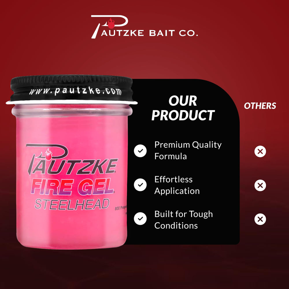 Pautzke Fire Gel Squid Scent attracts salmon, trout, and bass with squid-scented lure appeal