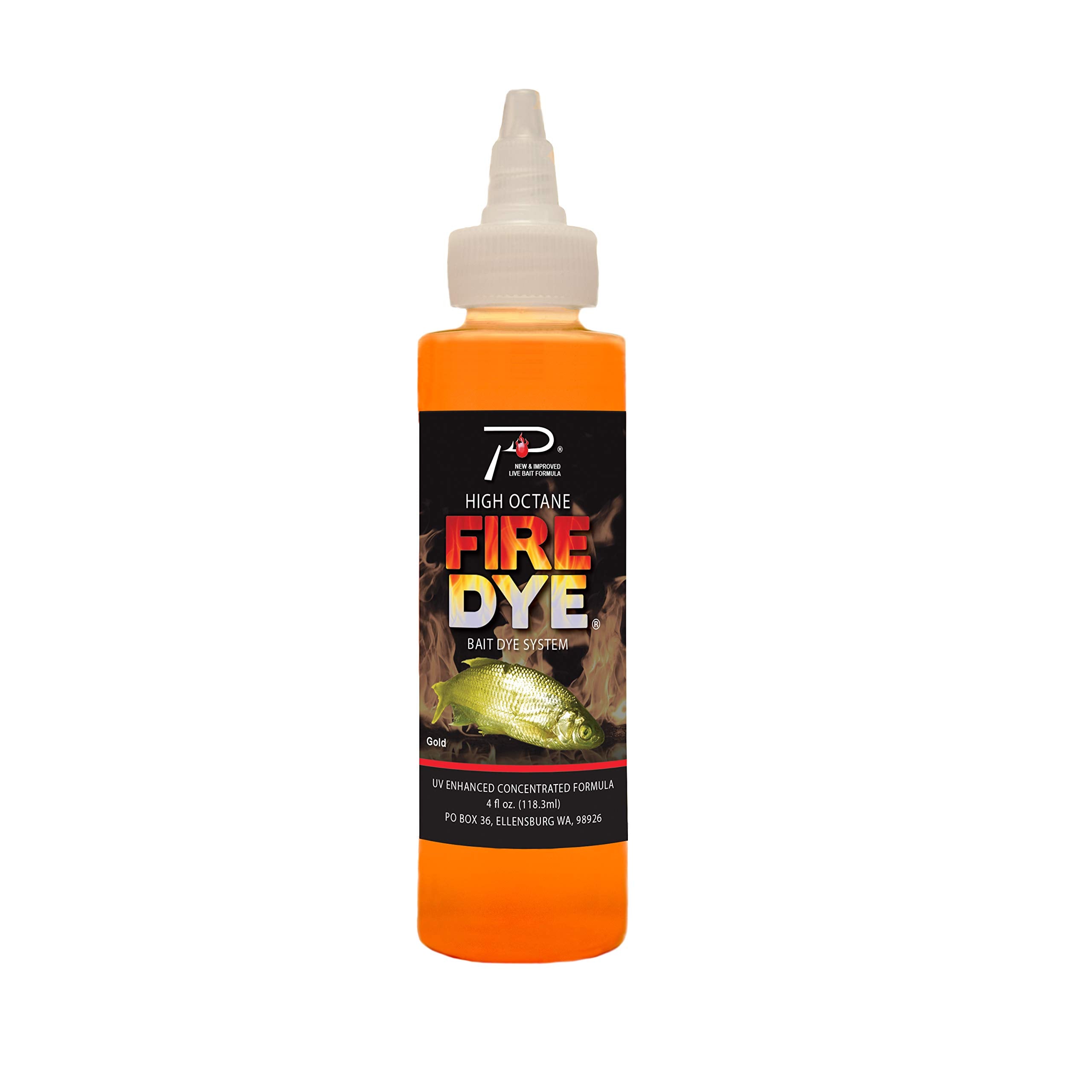Pautzke High Octane Fire Dye Gold 4 oz bottle