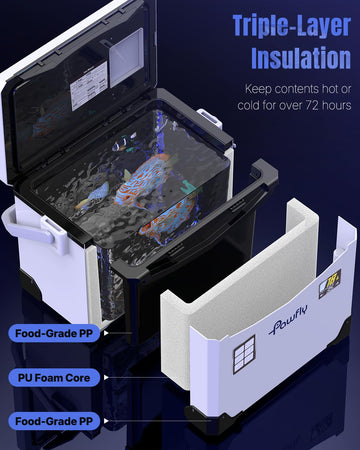 Pawfly 19 QT cooler lid open showing interior