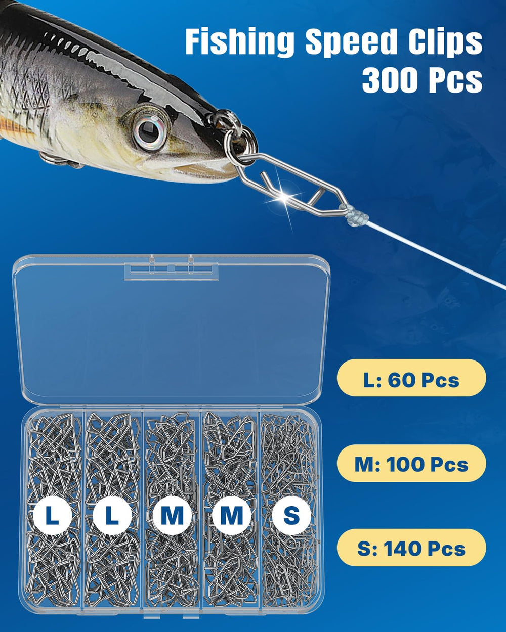 Close-up of Pawfly speed clips securing a lure