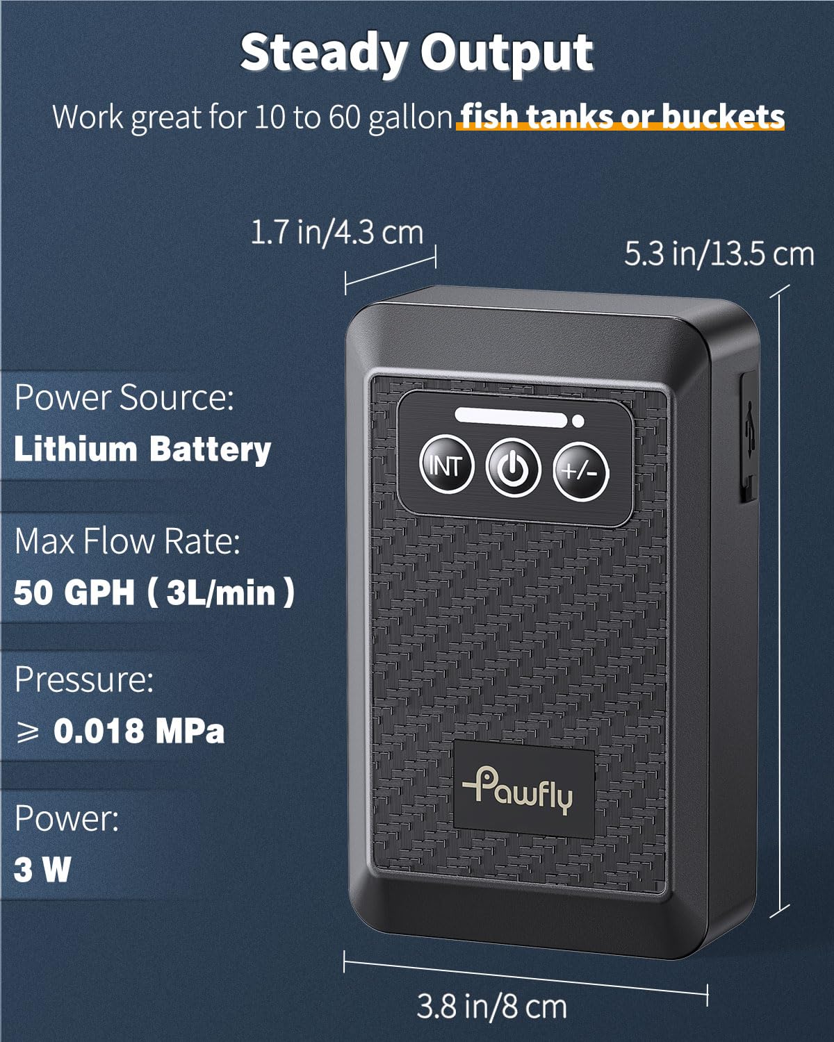 Pawfly 3350mAh battery life powers continuous aeration on outdoor trips
