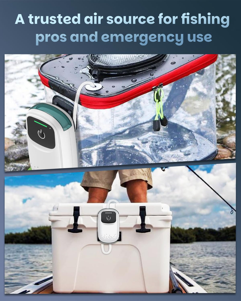 Pawfly Aerator with accessories for fish transport and livewell use