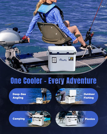 Pawfly live bait cooler mounted on a boat during use