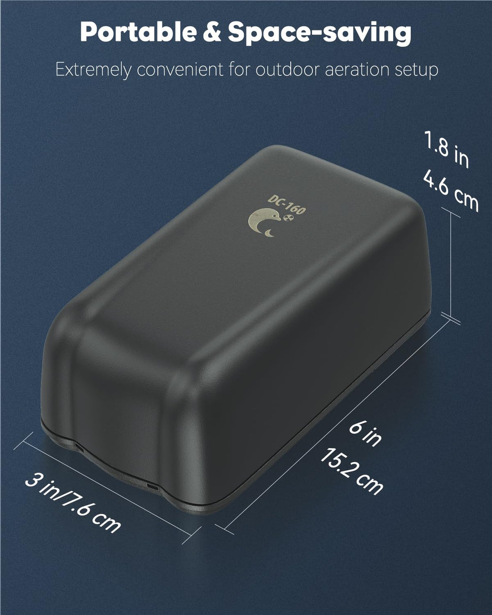 Shaped for outdoor use, measuring 6 x 3 x 1.8 inches