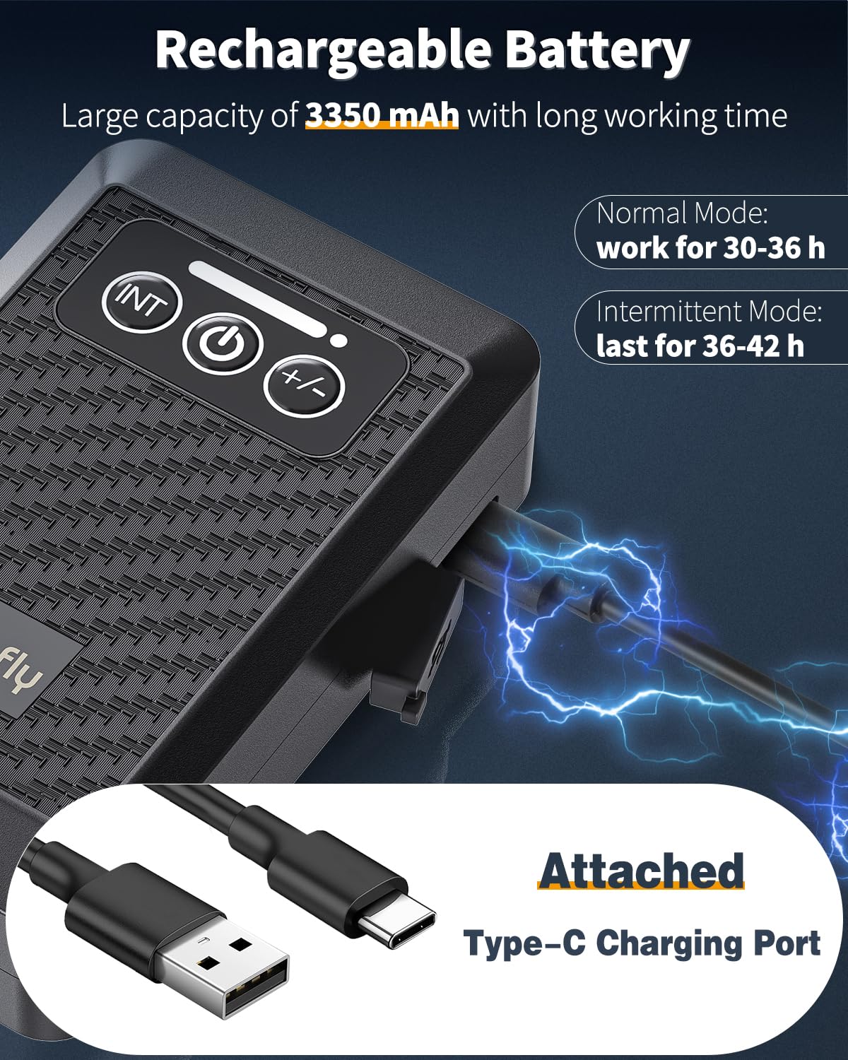 Pawfly Type-C rechargeable USB design keeps pump ready on the go