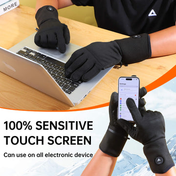 PBUKER heated gloves liners anti-slip palm improves grip on handlebars or ski poles
