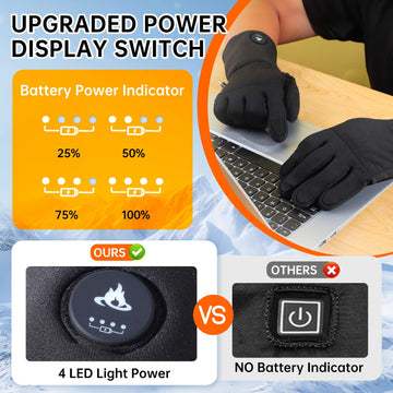 PBUKER heated gloves liners touchscreen pads enable easy device use in cold