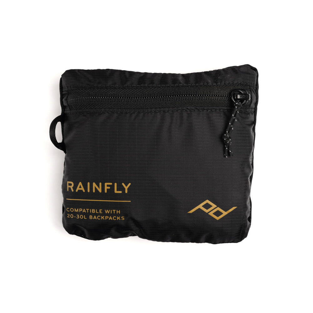 Peak Design Outdoor Rain Fly overview showing full-coverage protection for gear in rain