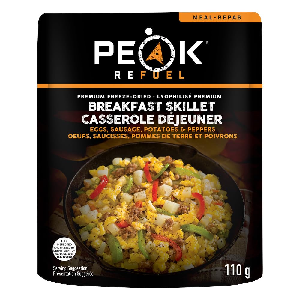 Peak Refuel Breakfast Skillet pack open ready for two servings in minutes.