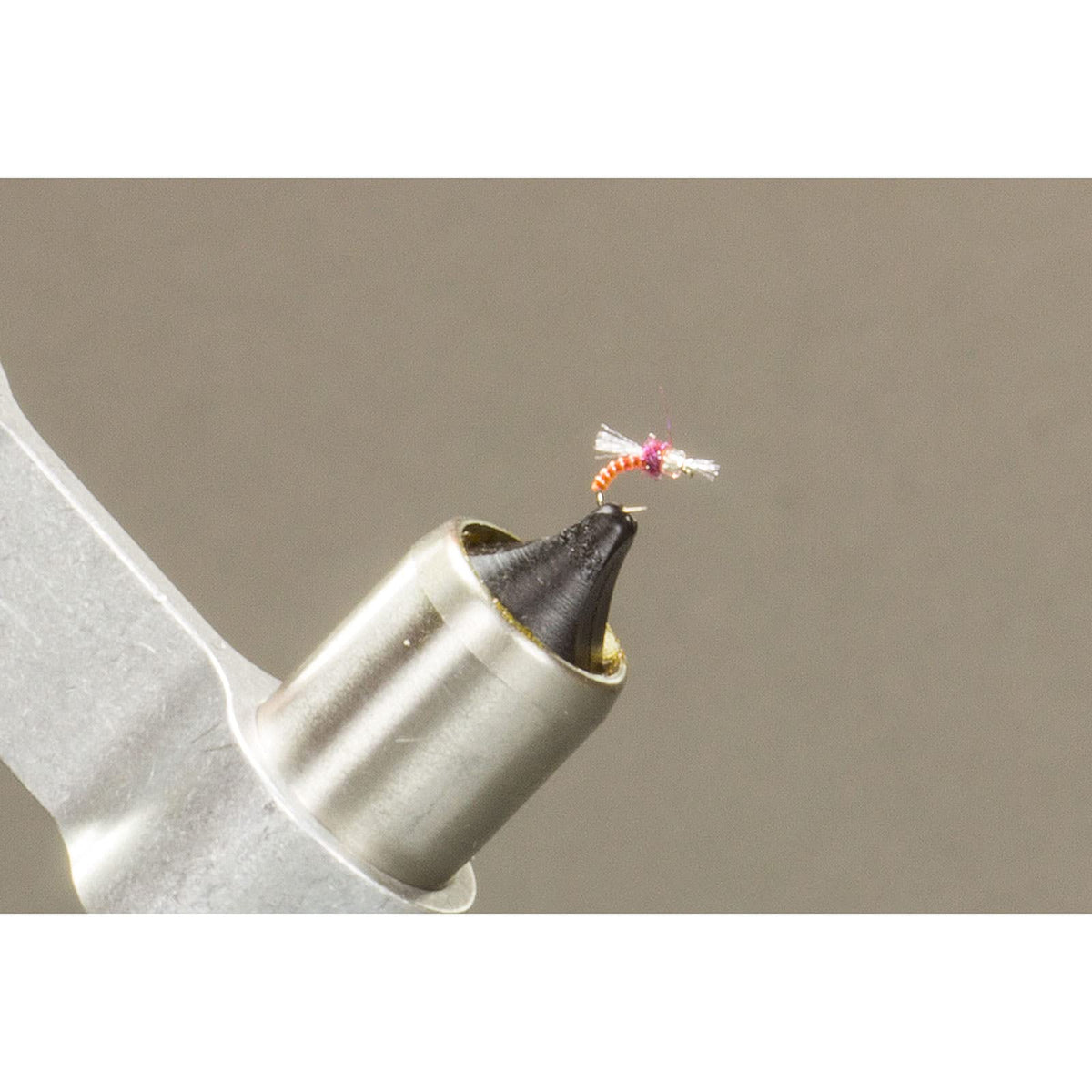 Close-up of PEAK Rotary Vise Midge Jaws for tiny flies