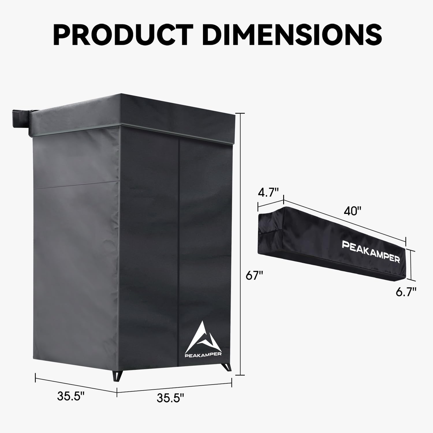 Peakamper privacy changing area protects modesty outdoors during use.
