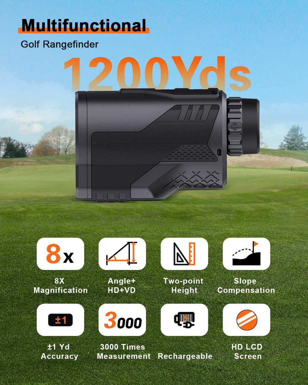 PEAKPULSE rangefinder angle-height measurement assists terrain evaluation.