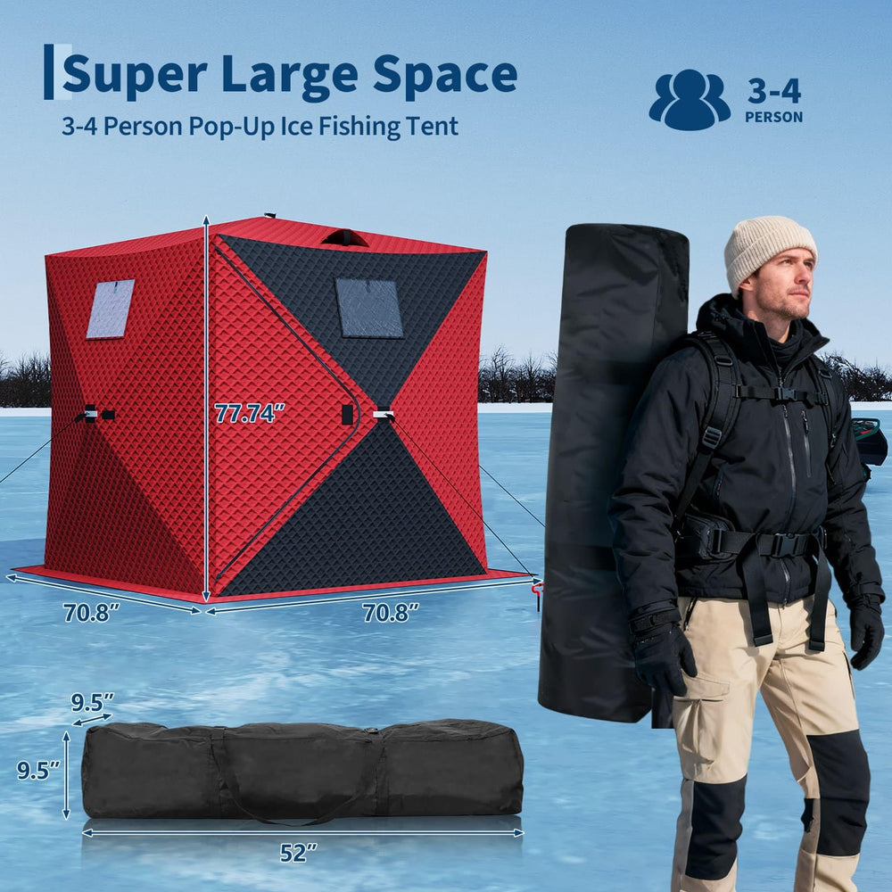 PeakPursuit ice tent 49ft LED light strip for hands-free night illumination