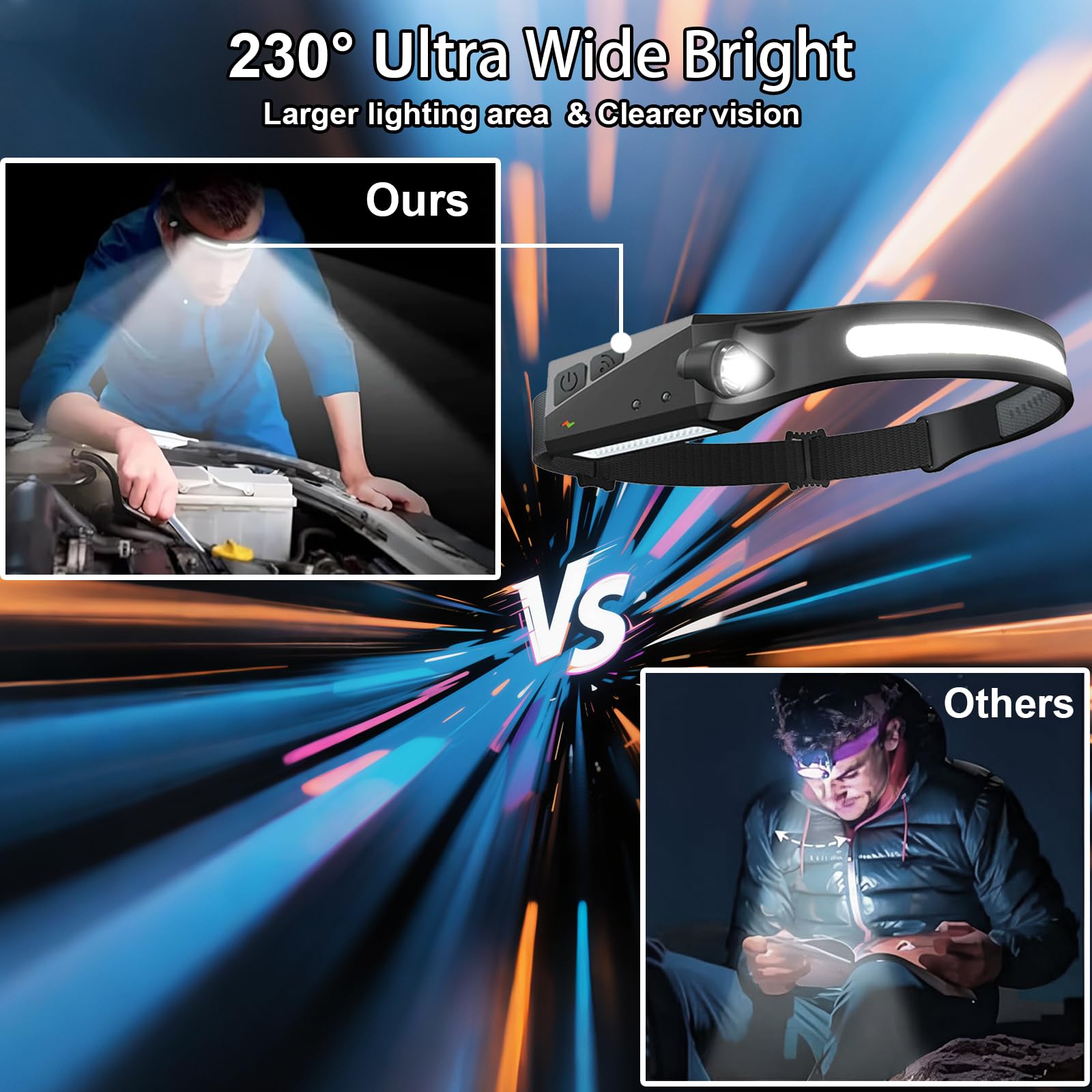 Peascat IPX4 waterproof headlamp in rain-ready conditions.