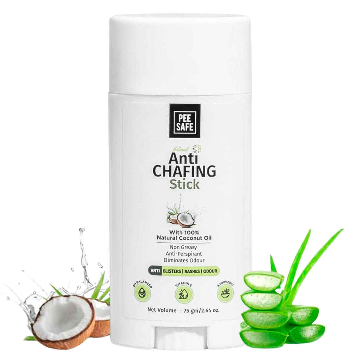 Pee Safe Anti Chafing Stick packaging front view for quick protection