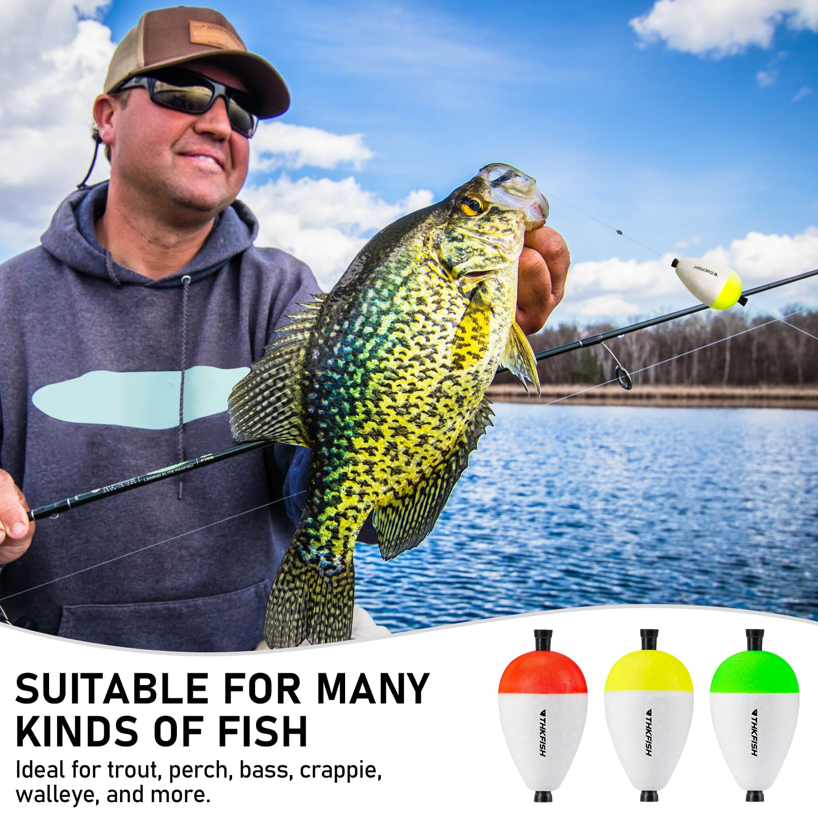 THKFISH Peg Floats Slotted - suitable for freshwater and saltwater use