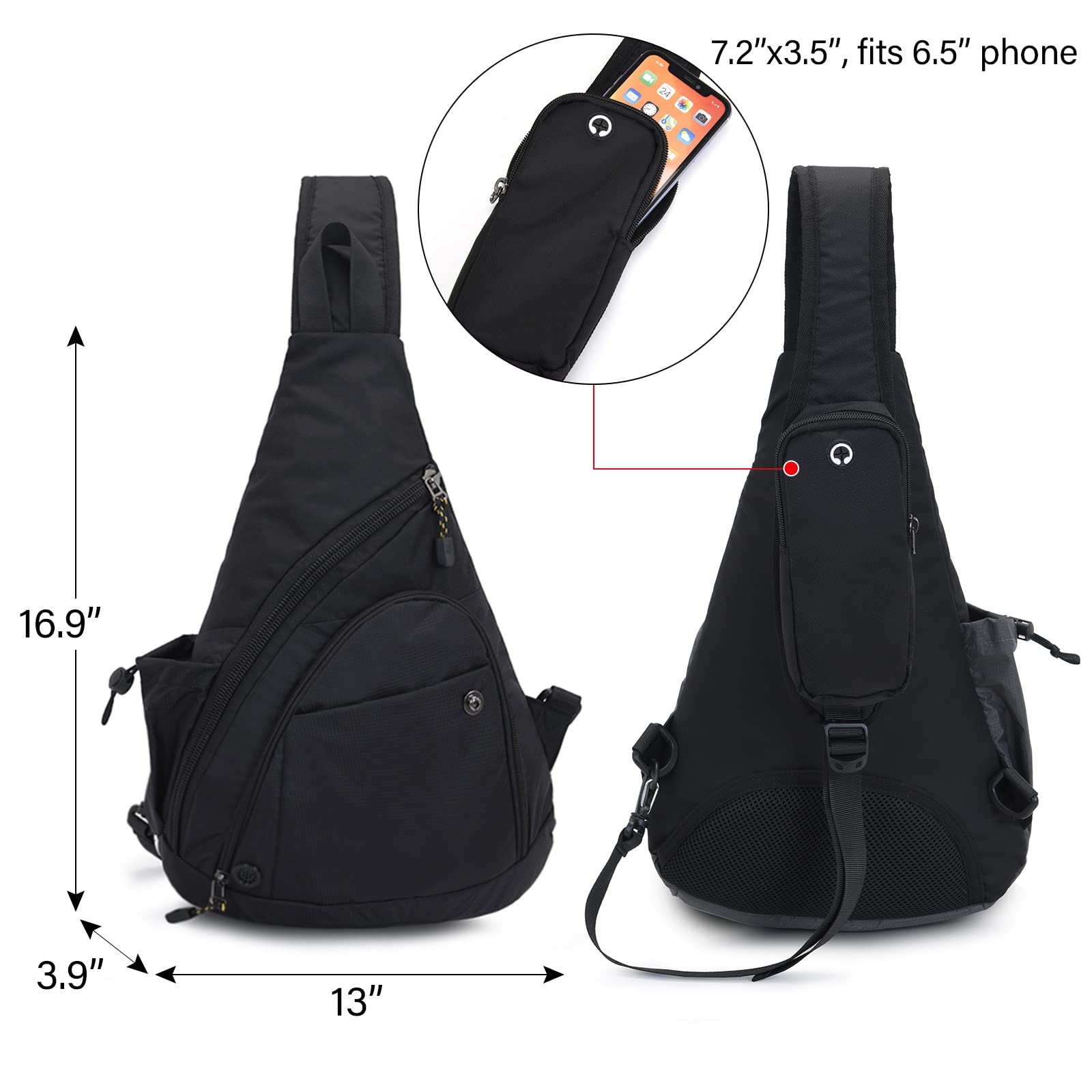 Peicees sling bag adjustable strap supports comfort during workouts.