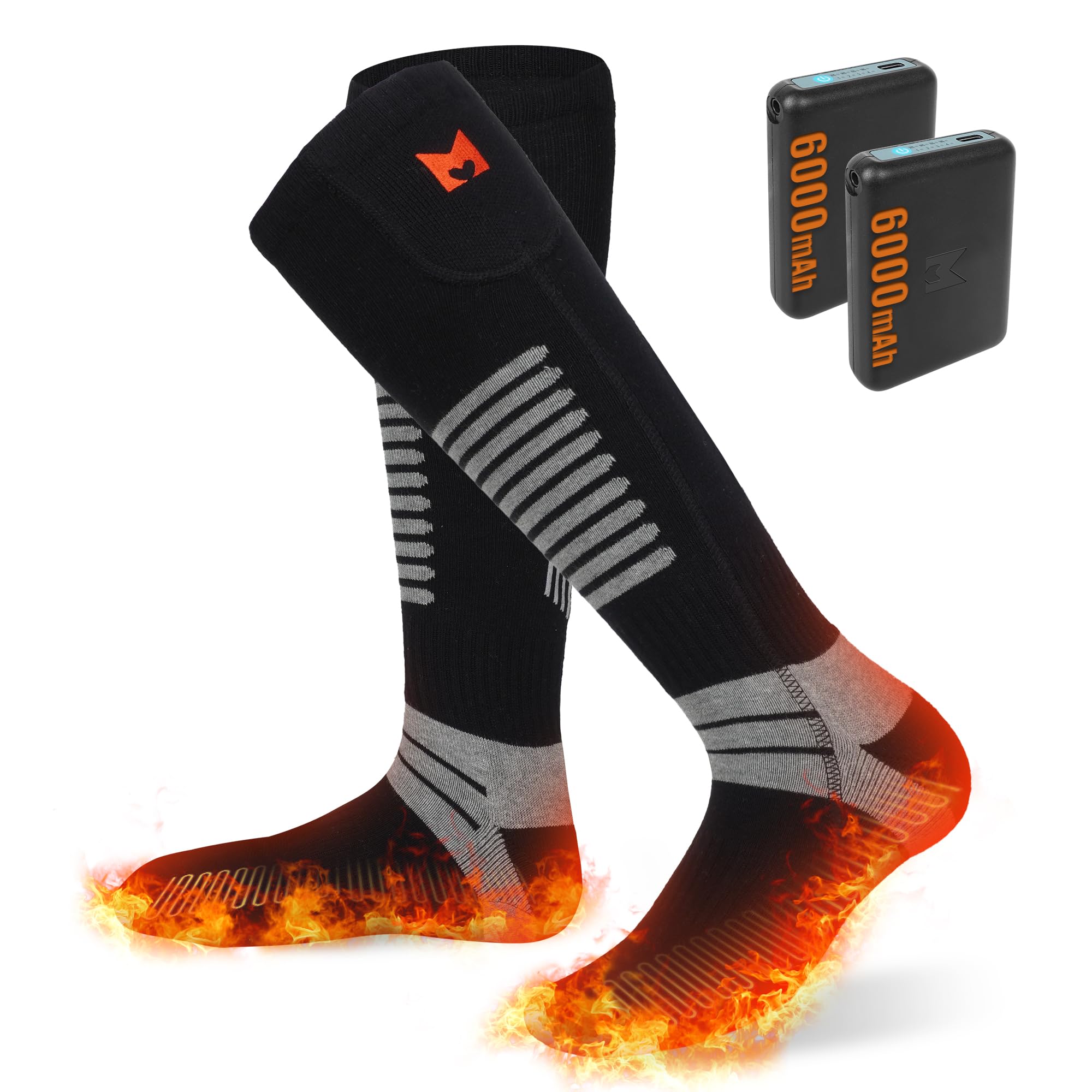 PEKWZIZ heated socks with whole-sole heat for even warmth.