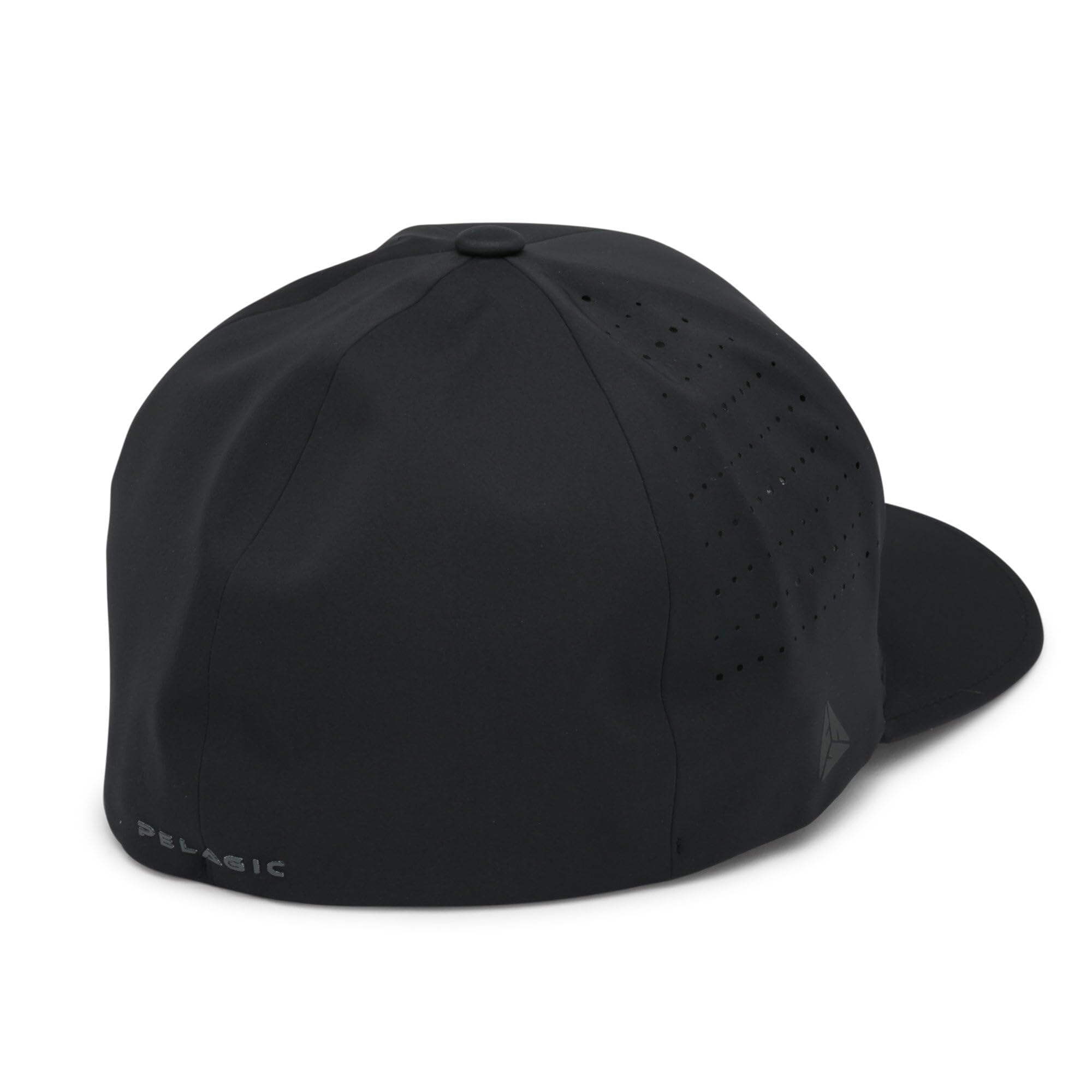 Pelagic Delta Icon Hat Black, side profile, versatile cap for fishing, hiking, or city strolls.