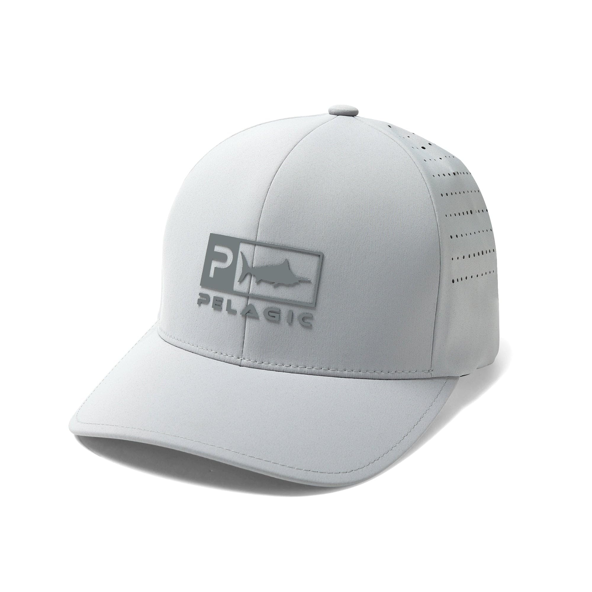 Pelagic Delta Icon Hat light grey front view, breathable all-day comfort