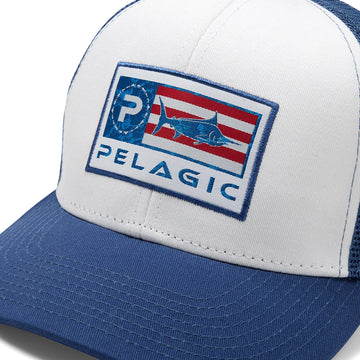 PELAGIC Icon Trucker: adjustable snapback closure for a secure fit.