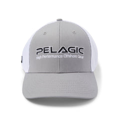 Pelagic Offshore Low Profile Trucker side view emphasizes curved brim for sun protection.