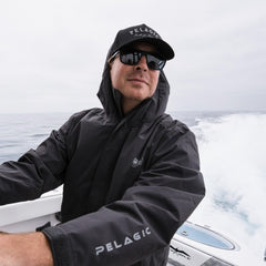 Pelagic Squall Jacket back view highlighting breathable shell for rain comfort.
