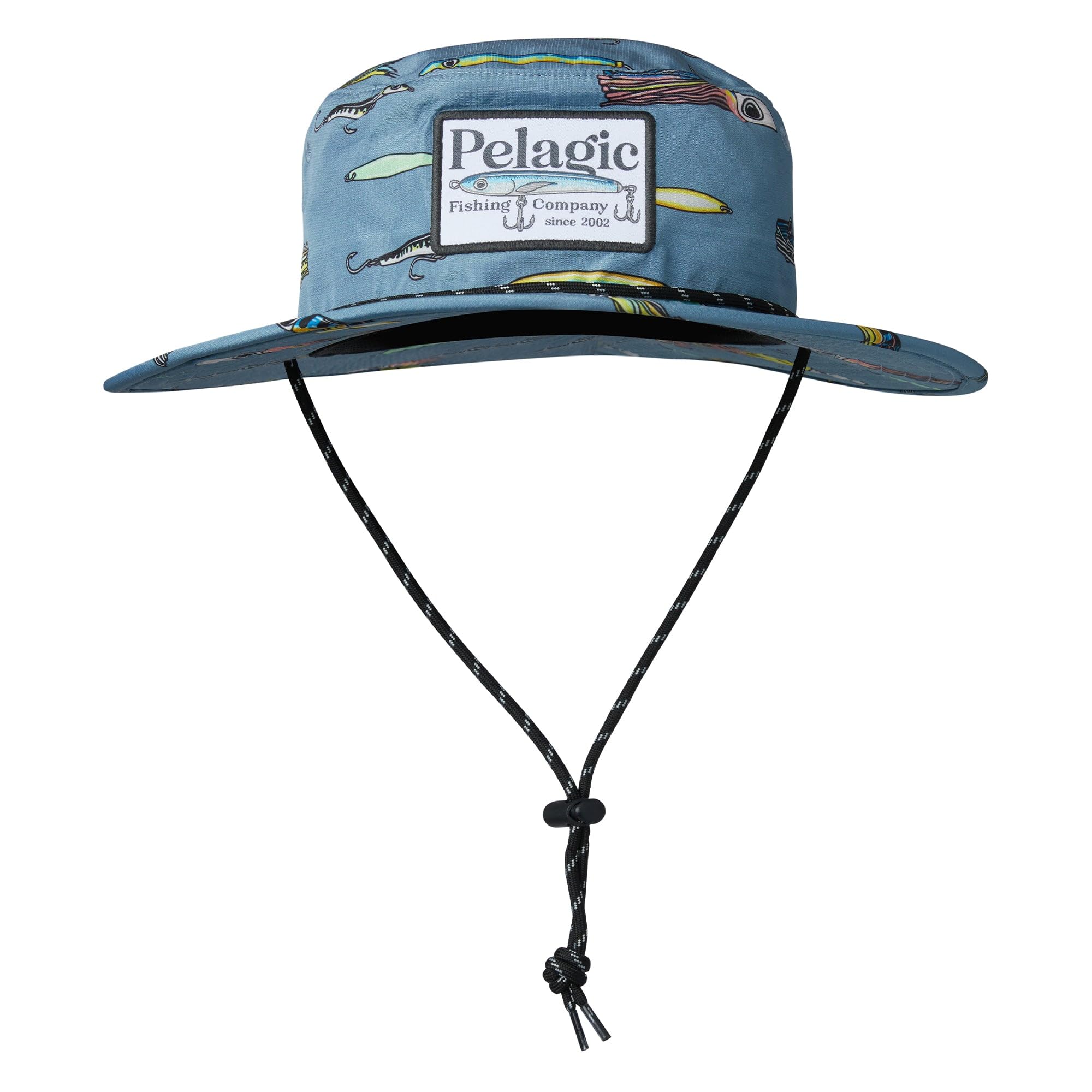 Pelagic Sunsetter bucket hat front view highlights ultralight design for all-day comfort.