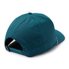 Pelagic Upswell Marlin Club mid crown trucker hat, back view, adjustable fit for personalized comfort