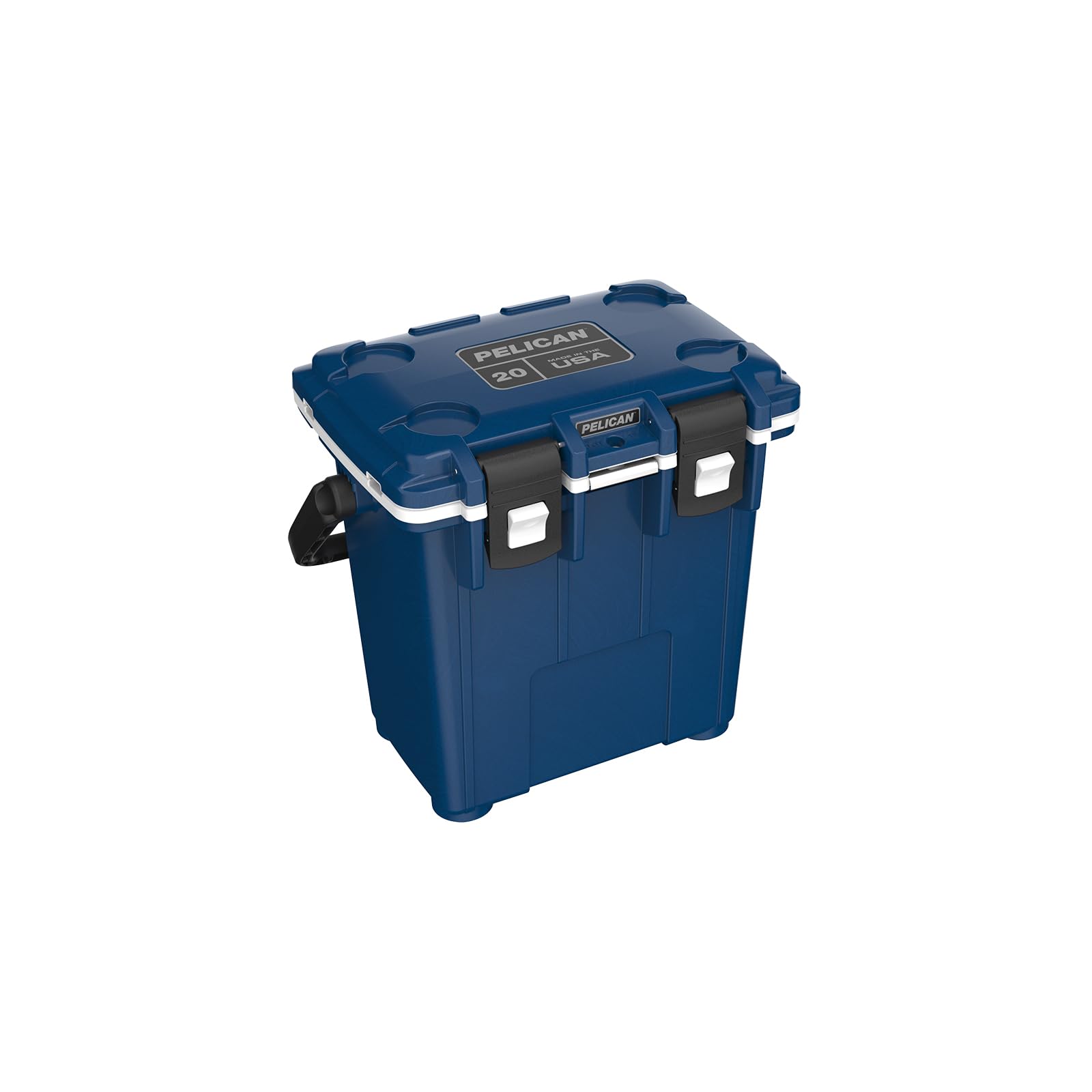 Pelican 20qt Elite cooler in Midnight Blue showing interior volume for on-the-go meals.
