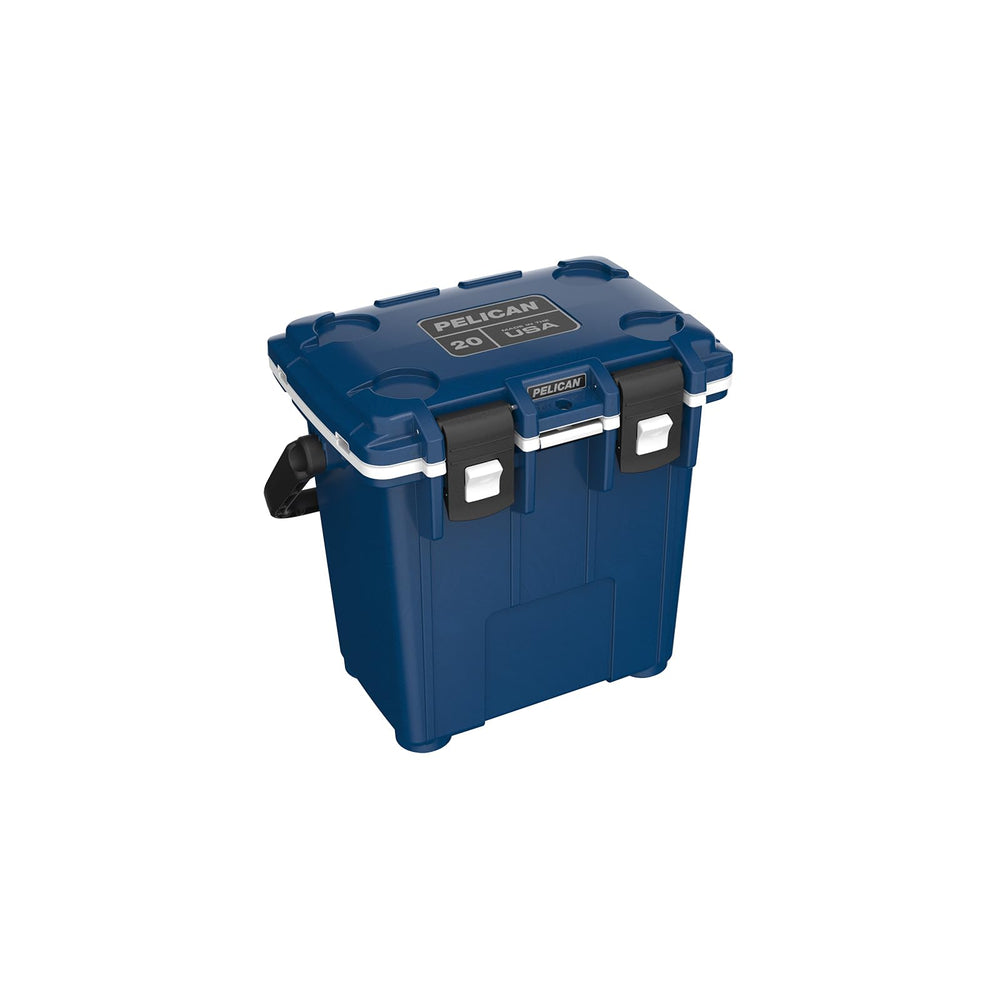 Pelican 20qt Elite cooler in Midnight Blue showing interior volume for on-the-go meals.