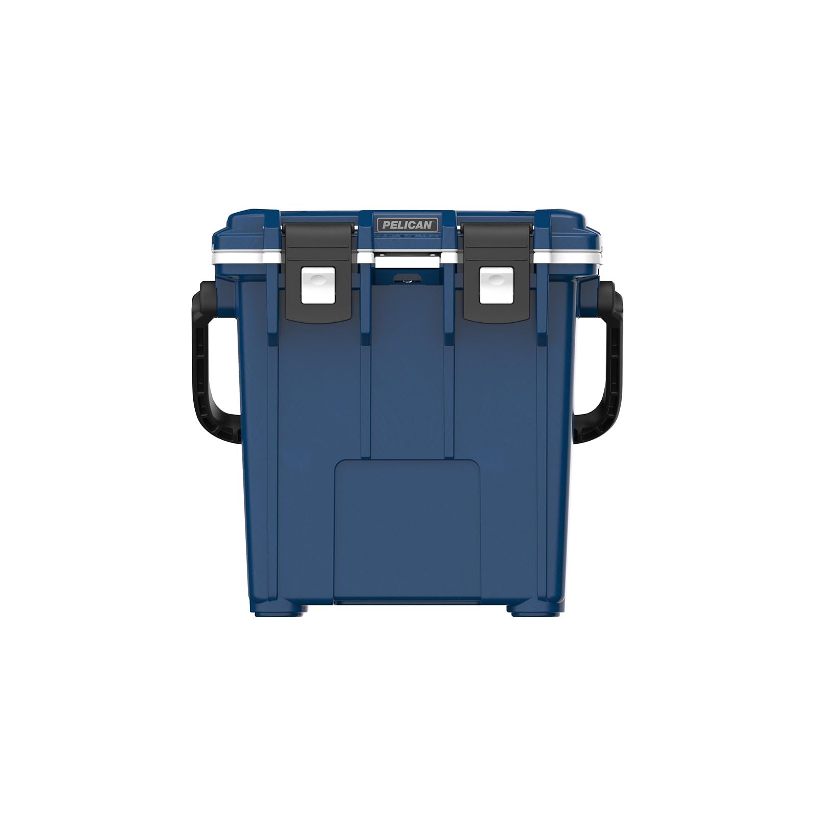 Pelican 20qt Elite cooler Midnight Blue emphasizes overmolded carry handle for easy transport.