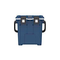 Pelican 20qt Elite cooler Midnight Blue emphasizes overmolded carry handle for easy transport.