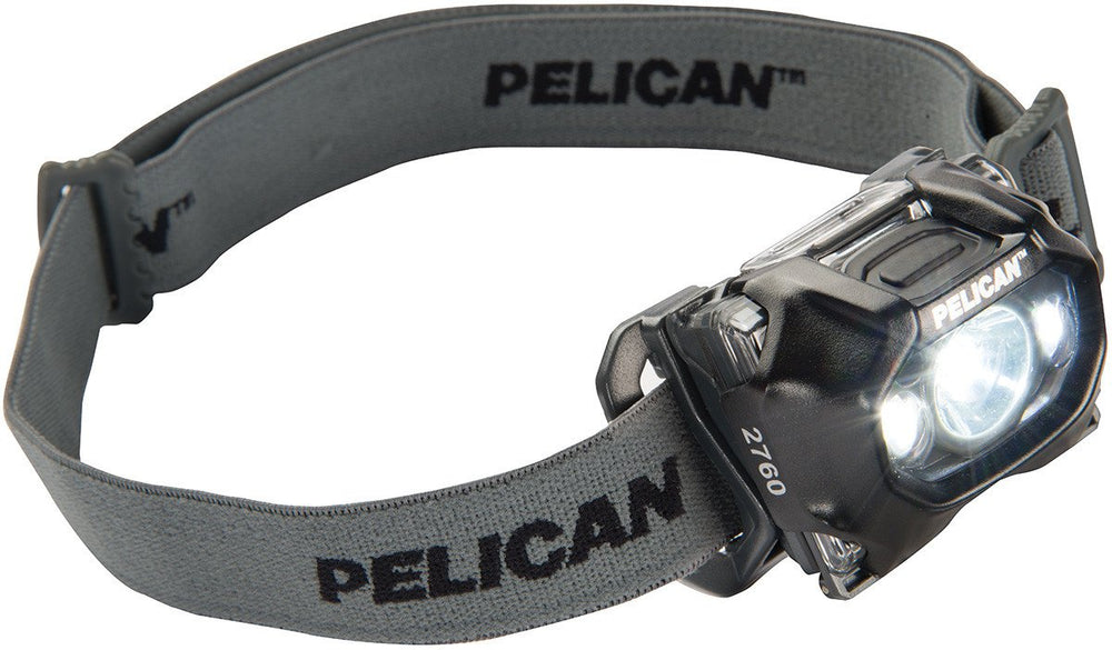 Pelican 2760 headlamp front view for trail illumination and reliability.