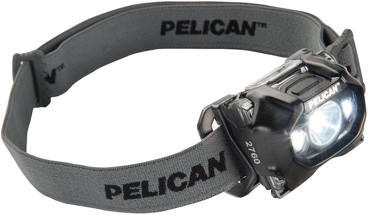 Pelican 2760 headlamp front view for trail illumination and reliability.