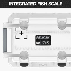 Pelican 50 Quart Elite locking-latches highlights 3-inch clasps for secure travel on rough terrain.