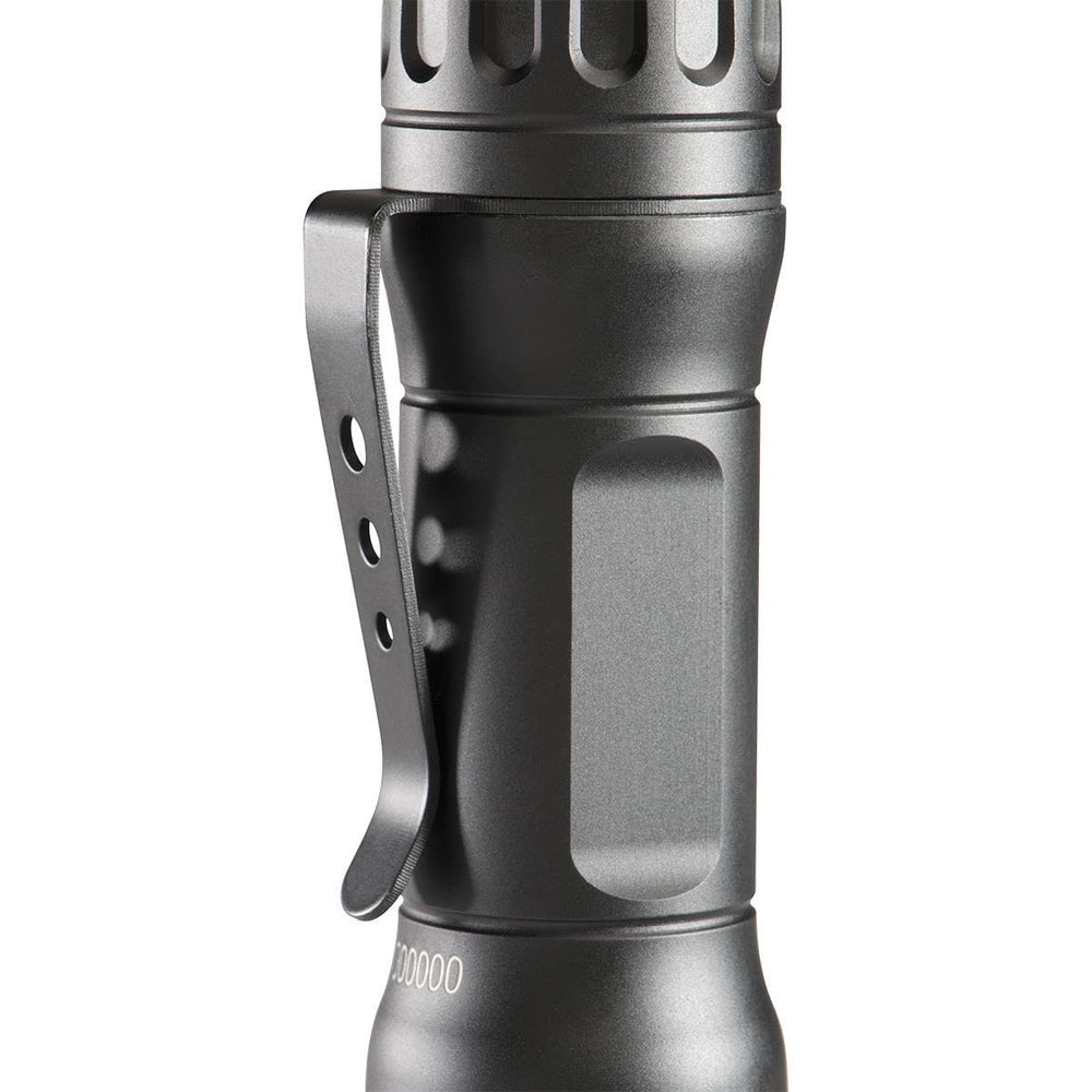 Close-up of Pelican 7600 tactical LED beam